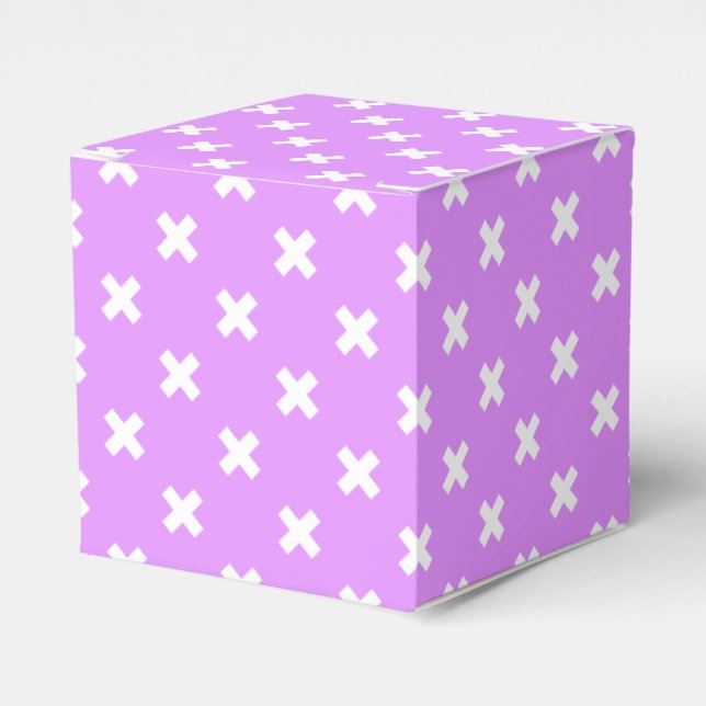 Vita kor stygn på lilac presentaskar (Framsidan Sidan)