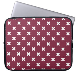 Vita kor stygn på mullbär laptop fodral