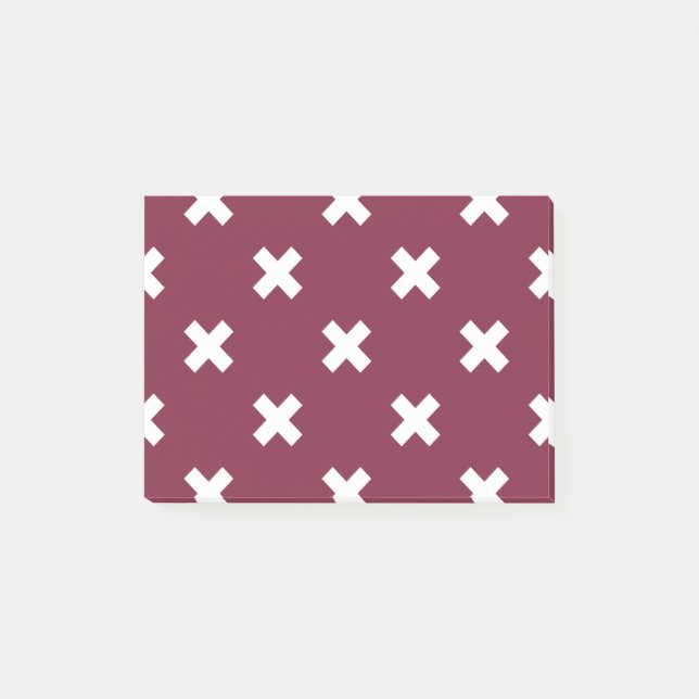 Vita kor stygn på mullbär post-it block (Framsida)