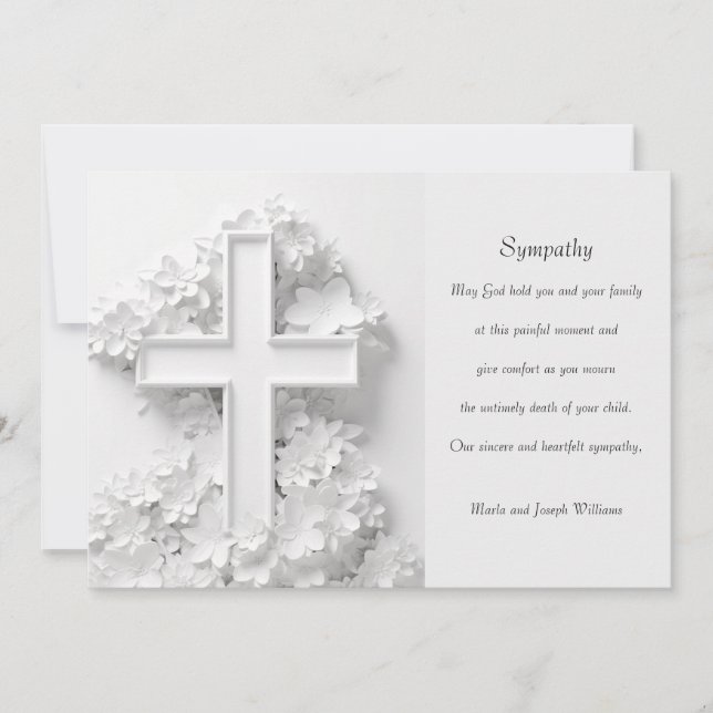 Vita Kor Sympathy Card Inbjudningar (Framsida)