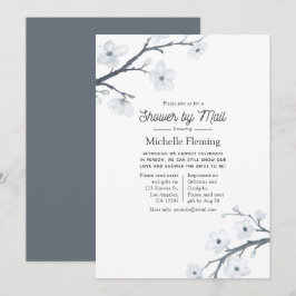 Vita körsbärsblommor bröllopsfest via post inbjudningar