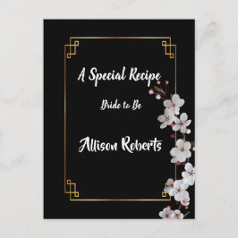 vita körsbärsblommor & guld ram Bröllopsfest Vykort