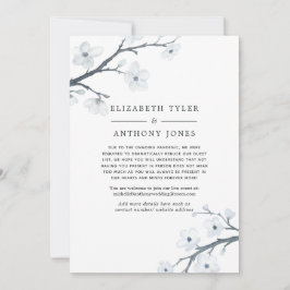 Vita körsbärsblommor Reducerad Bröllopsgästlista Meddelande