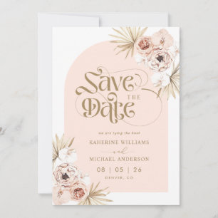 Vita körsbärsros blomster "Save The Date"-inbjudni Spara Datumet