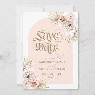 Vita körsbärsros blomster "Save The Date"-inbjudni Spara Datumet