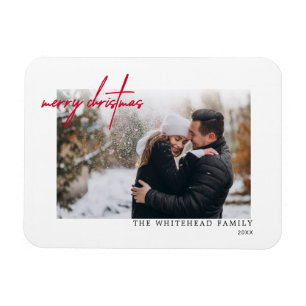 Vita kort med enkelt God jul Magnet