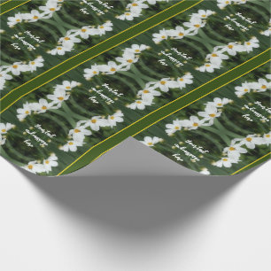 Vita kosmosblommor och Personlig av bin Presentpapper