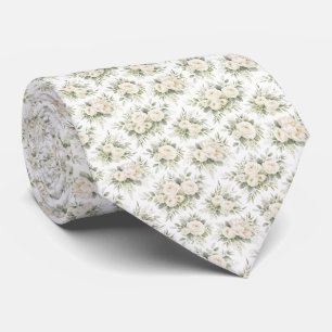 Vita kräm vattenfärg blommor bröllop män  slips