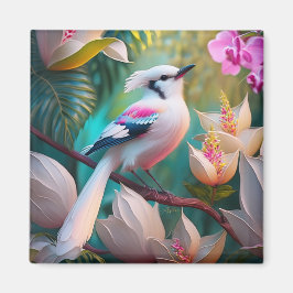 Vita, , krökta Fantasy Bird Magnet