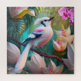 Vita, , krökta Fantasy Bird Pussel