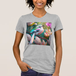 Vita, , krökta Fantasy Bird T Shirt