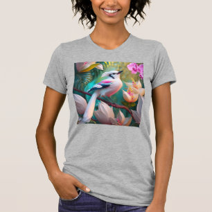 Vita, , krökta Fantasy Bird T Shirt