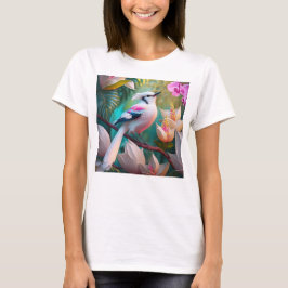 Vita, , krökta Fantasy Bird T Shirt