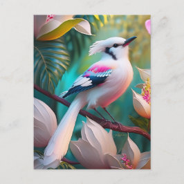 Vita, , krökta Fantasy Bird Vykort