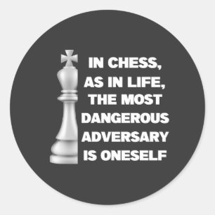 Vita Kung Chess Biet Wisdom Power Strategy Runt Klistermärke