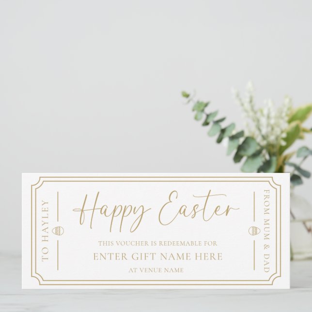Vita kupongkort i Glad påsk Inbjudningar (Stående Fram)