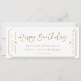 Vita kupongkort i Grattis på födelsedagen Inbjudningar