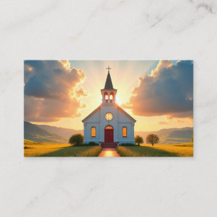 Vita kyrkan i Land Meadow Visitkort