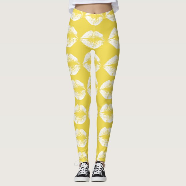 Vita läppar #4 leggings (Framsida)