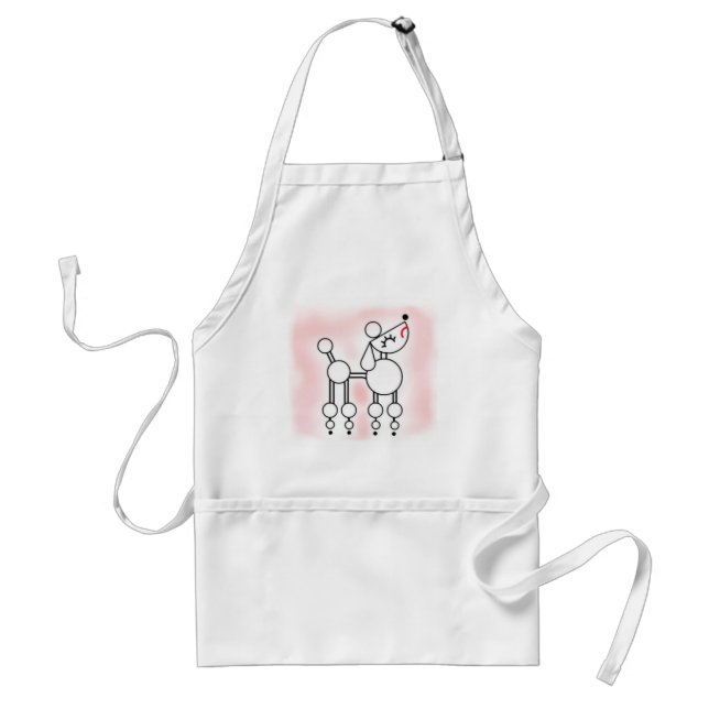 Vita Leksak Pudel Apron Förkläde (Framsidan)