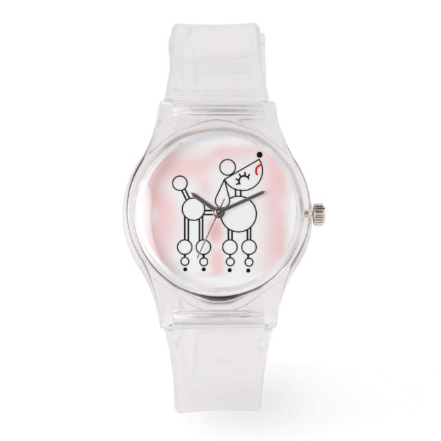 Vita Leksak Pudel Girly Rosa Watch  Watch Armbandsur (Framsida)