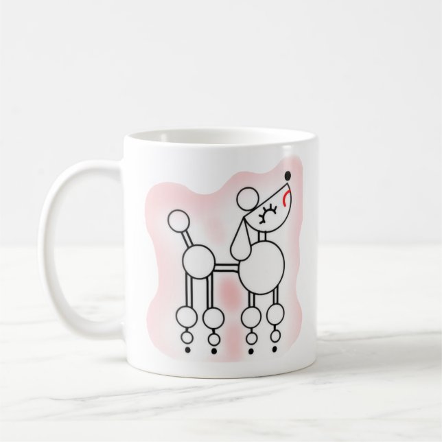 Vita Leksak Pudel Mugg (Vänster)