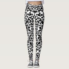 Vita leopardmönstrade leggings