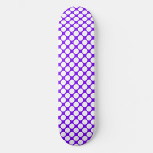 Vita lila prickar mini skateboard bräda 18,5 cm