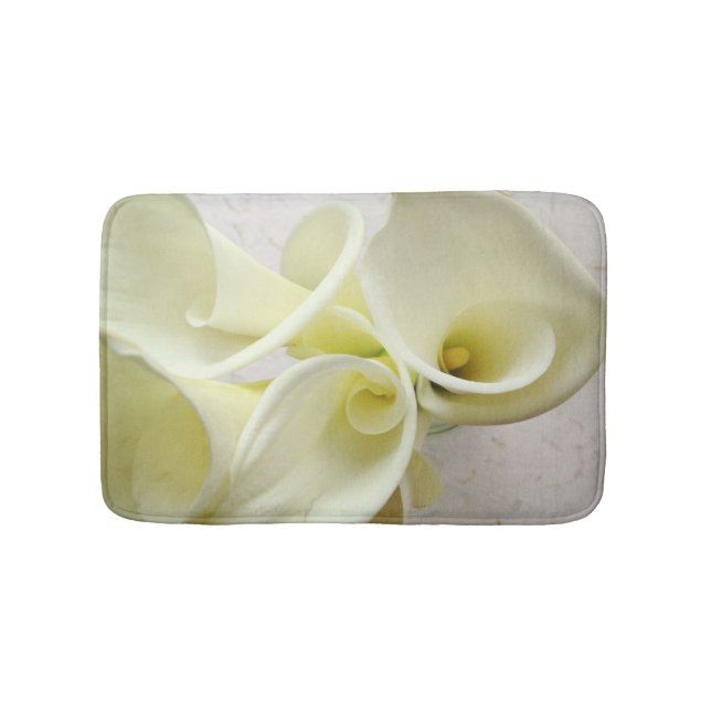 Vita lilies ovanifrån badrumsmatta (Framsidan)