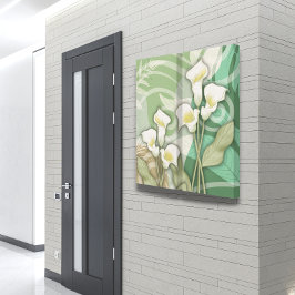Vita liljor 24"x24" Tvåpaneler canvastryck