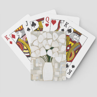 Vita liljor i en mosaikvas casinokort