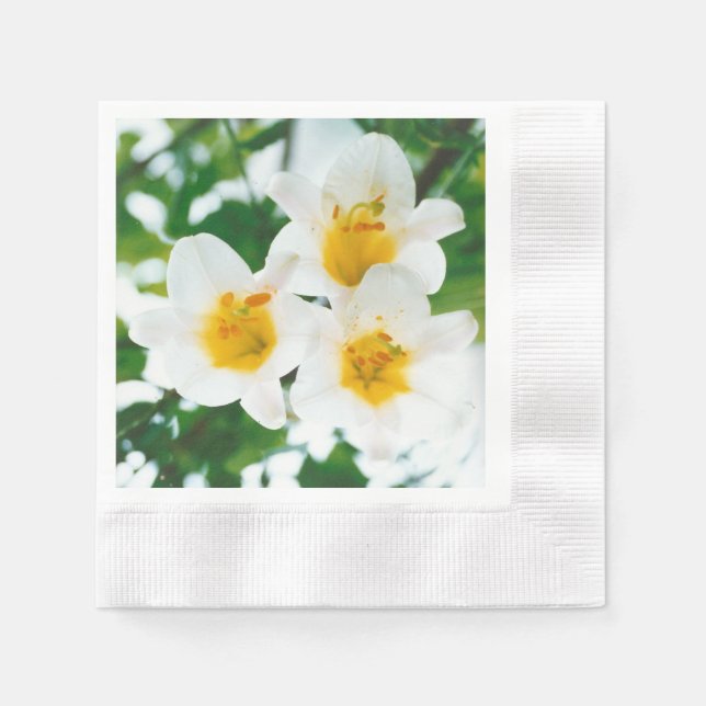 Vita liljor - Lilium candidum Pappersservett (Framsidan)