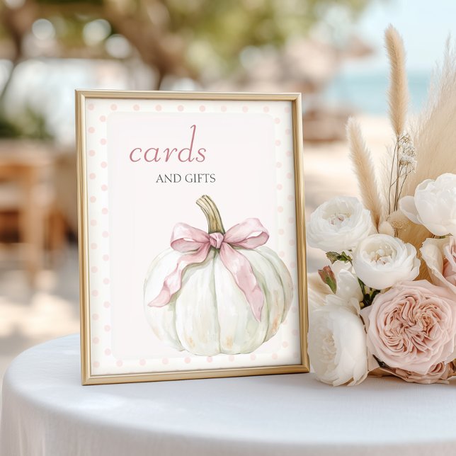 Vita lilla Pumpkin Polka dots-kort och gåvor Poster (Skapare uppladdad)