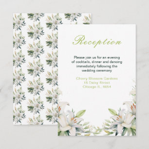 Vita Lily Blommor Bröllop Tilläggskort