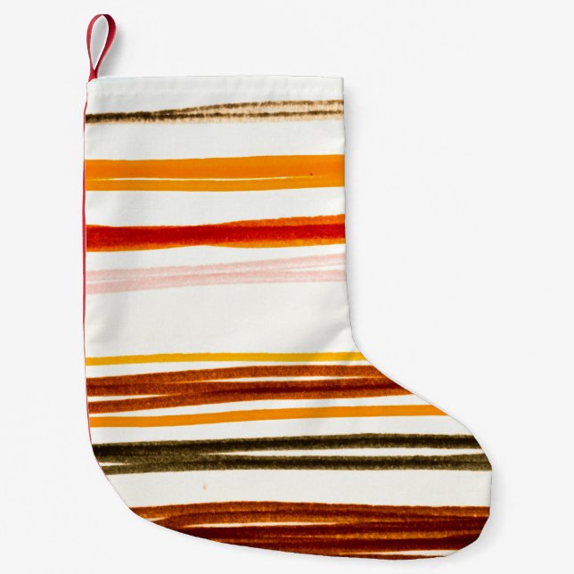 Vita Linjer Mönster. Geometric Rand Bläck Teckning Liten Julstrumpa (Framsidan)