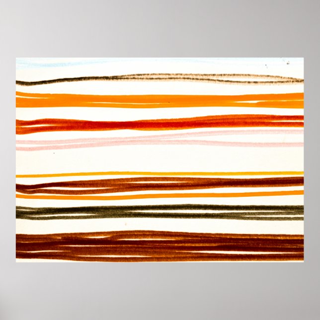 Vita Linjer Mönster. Geometric Rand Bläck Teckning Poster (Framsidan)