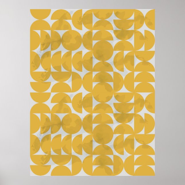 Vita Linjer Mönster. Geometric Rand Bläck Teckning Poster (Framsidan)