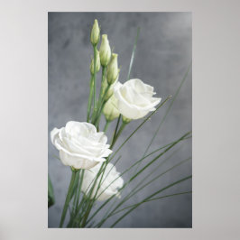 Vita Lisianthus White Flowers Poster