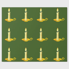 Vita ljus på Grönt Papper Presentpapper