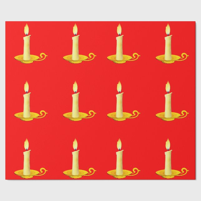 Vita ljus på Papper rödskuren Presentpapper (Seam)