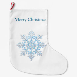 Vita ljusblå jultomte stor julstrumpa