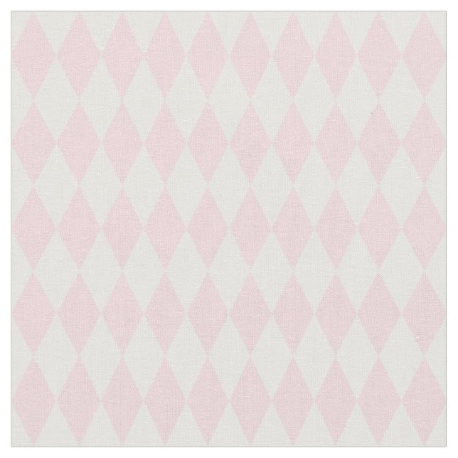 Vita & ljusrosa Harlequin-diamanter Tyg (Närbild)