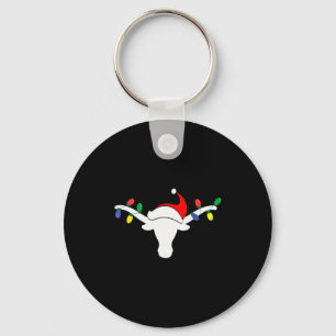 Vita Longhorn julbelysning Santa hatt horn Ant Nyckelring