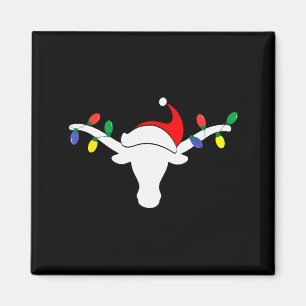 Vita Longhorn-julbelysning Santa Hatt Horn Myr Magnet