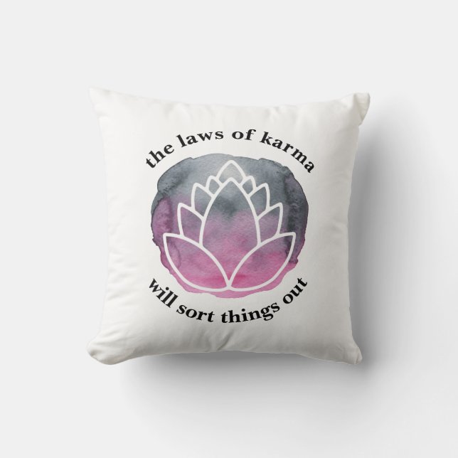 Vita Lotus Laws of Karma Inspirational Say Kudde (Framsida)