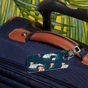 Vita Lotus Ocean Jellyfish Mönster Bagagebricka