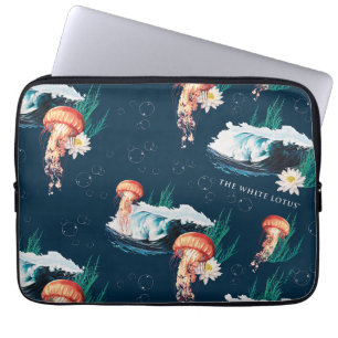 Vita Lotus Ocean Jellyfish Mönster Laptop Fodral