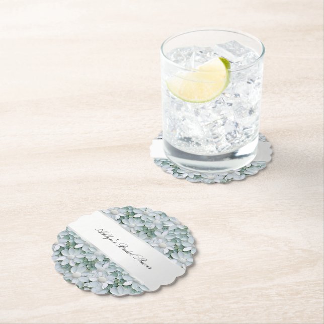 Vita Lotusblommor Bröllopsdusch  Underlägg Papper (Insitu)