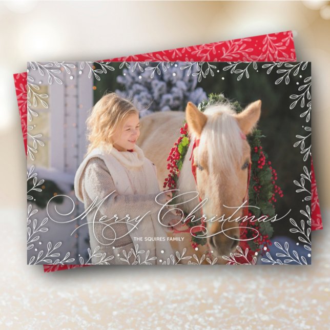 Vita Löven Julfoto Julkort (Skapare uppladdad)