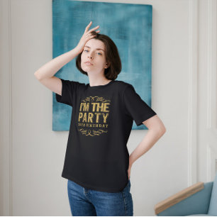 Vita Lycklig 50:e födelsedagen - Jag är Party Guld T Shirt